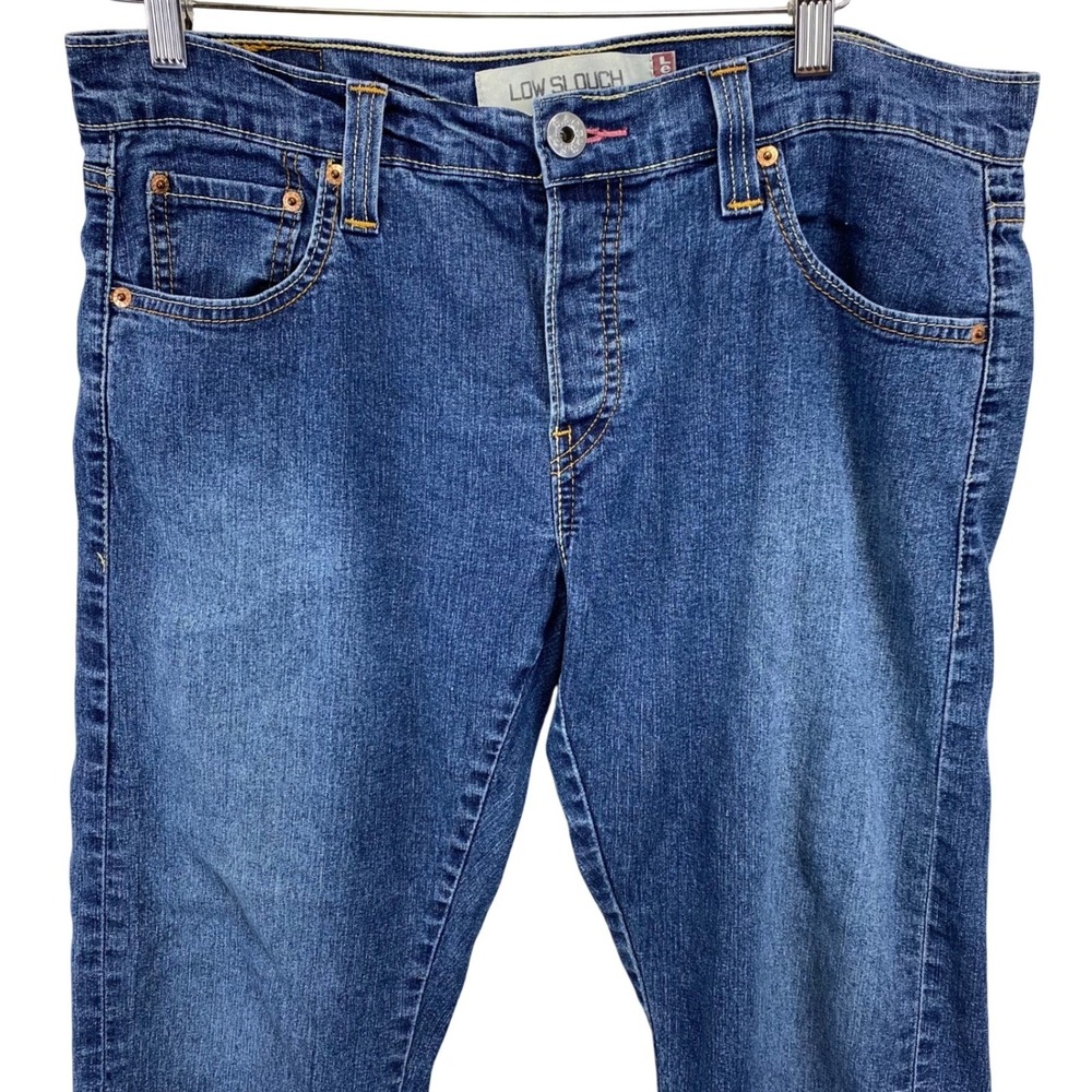 Vintage Levis Low Slouch Crop Jeans Women's 11 Button Fly Denim Casual Blue‎ Y2K